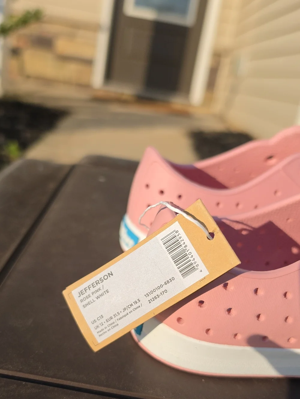 Native Shoes Kids' Jefferson Little Kid Size C13 Slip-On Rose Pink Shell White